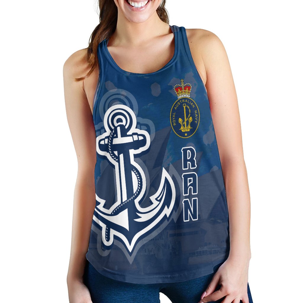 Navy Women's Racerback Tank - Royal Navy Pride - Vibe Hoodie