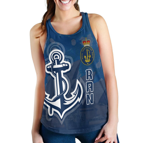 Navy Women's Racerback Tank - Royal Navy Pride - Vibe Hoodie