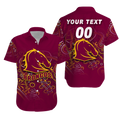 (Custom Personalised) Brisbane Broncos Rugby Indigenous Hawaiian Shirt - LT12