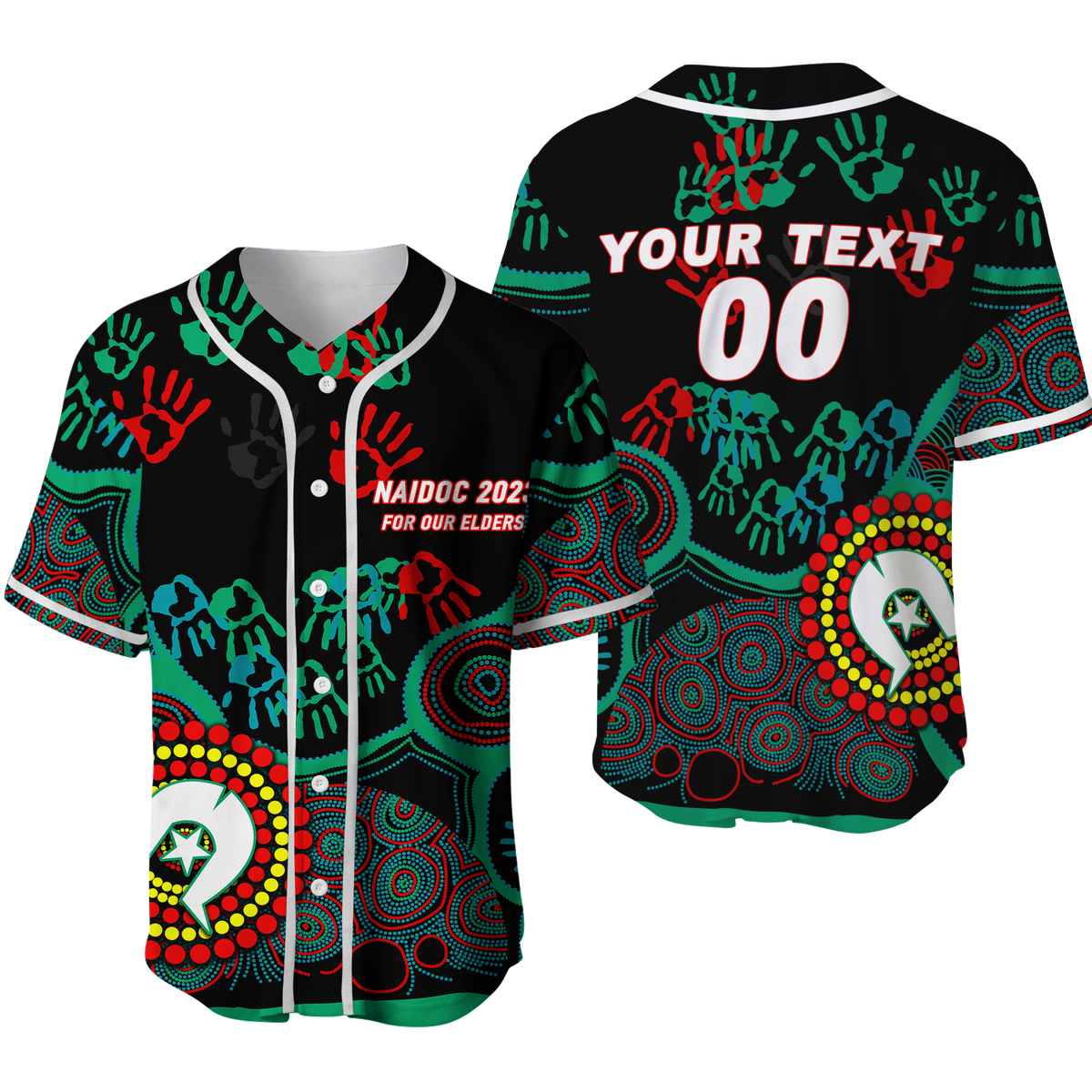 (Custom Personalised) NAIDOC Week 2023 Aboriginal Art For Our Elders Baseball Jersey - LT12