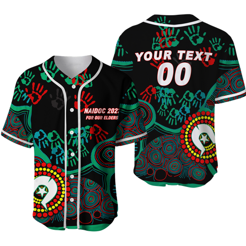 (Custom Personalised) NAIDOC Week 2023 Aboriginal Art For Our Elders Baseball Jersey - LT12