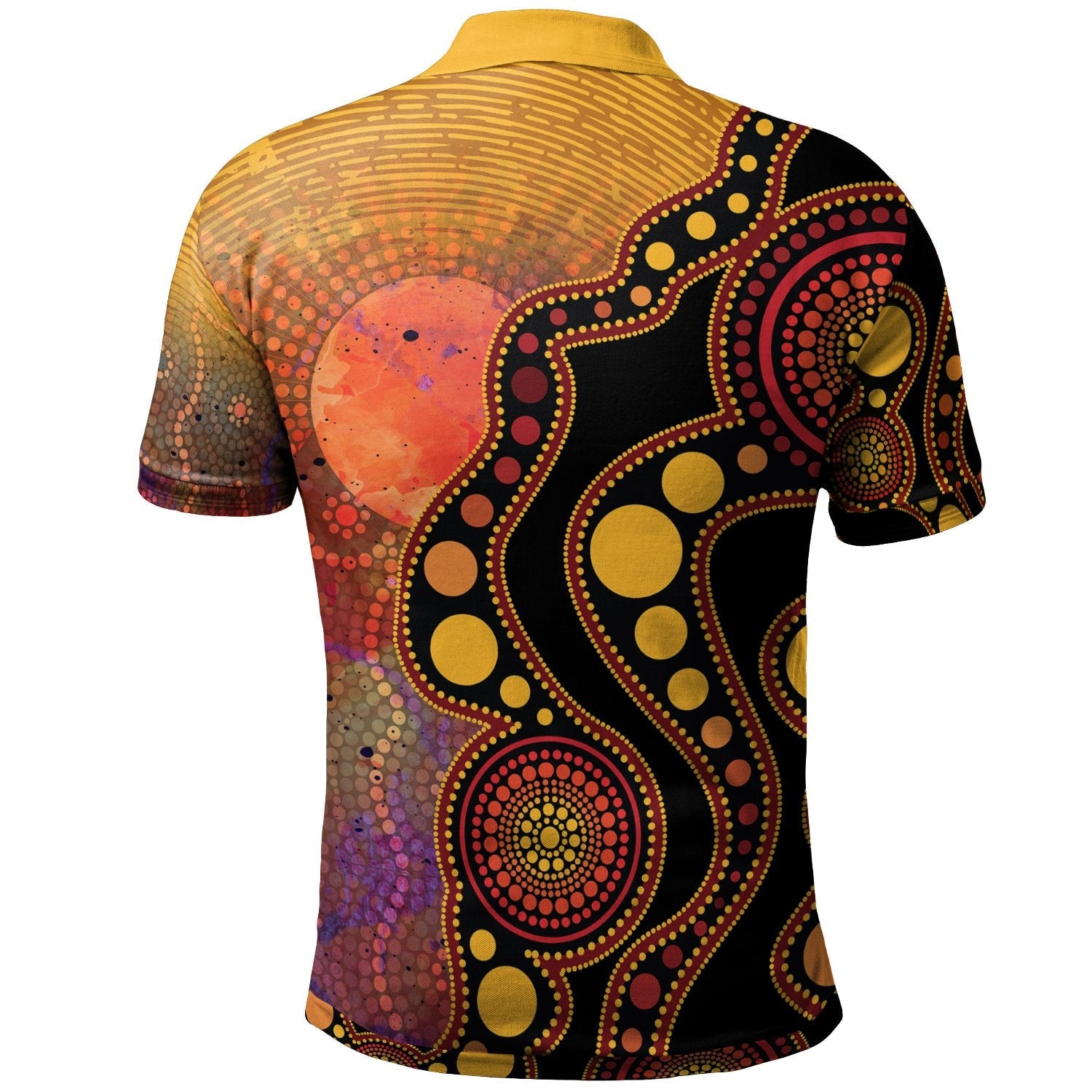 custom-text-aboriginal-polo-australia-indigenous-flag-circle-dot-painting-art-golden