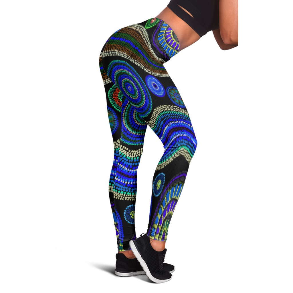 legging-aboriginal-dot-unique-style-blue