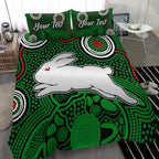 custom-personalised-rabbitohs-indigenous-bedding-set-simple-green
