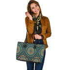 large-leather-totes-aboriginal-green-dot-painting-with-earth