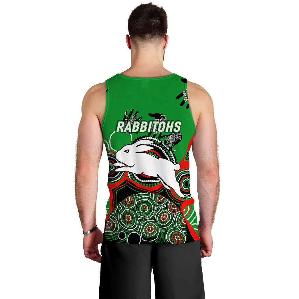 Rabbitohs Rugby Aboriginal Art Men Tank Top - LT12