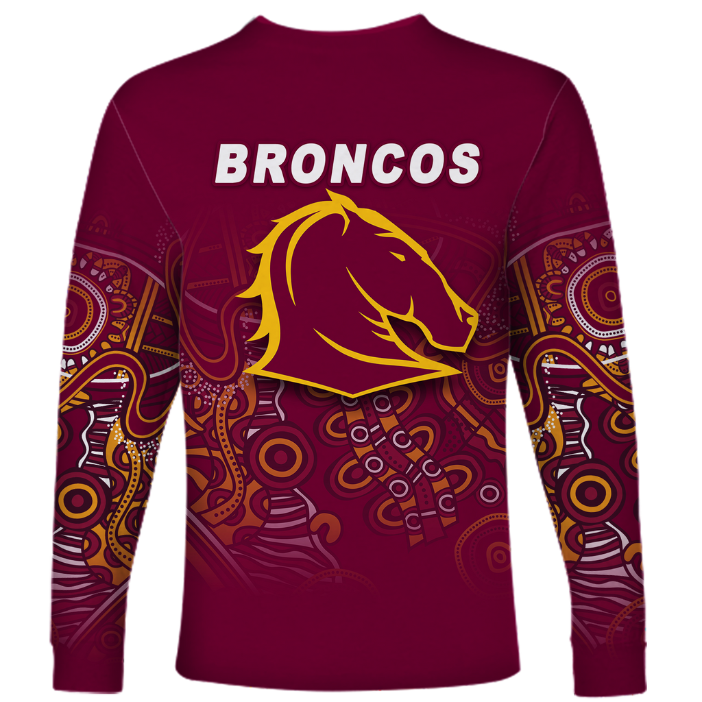 Brisbane Broncos Rugby Indigenous Long Sleeve Shirt - LT12