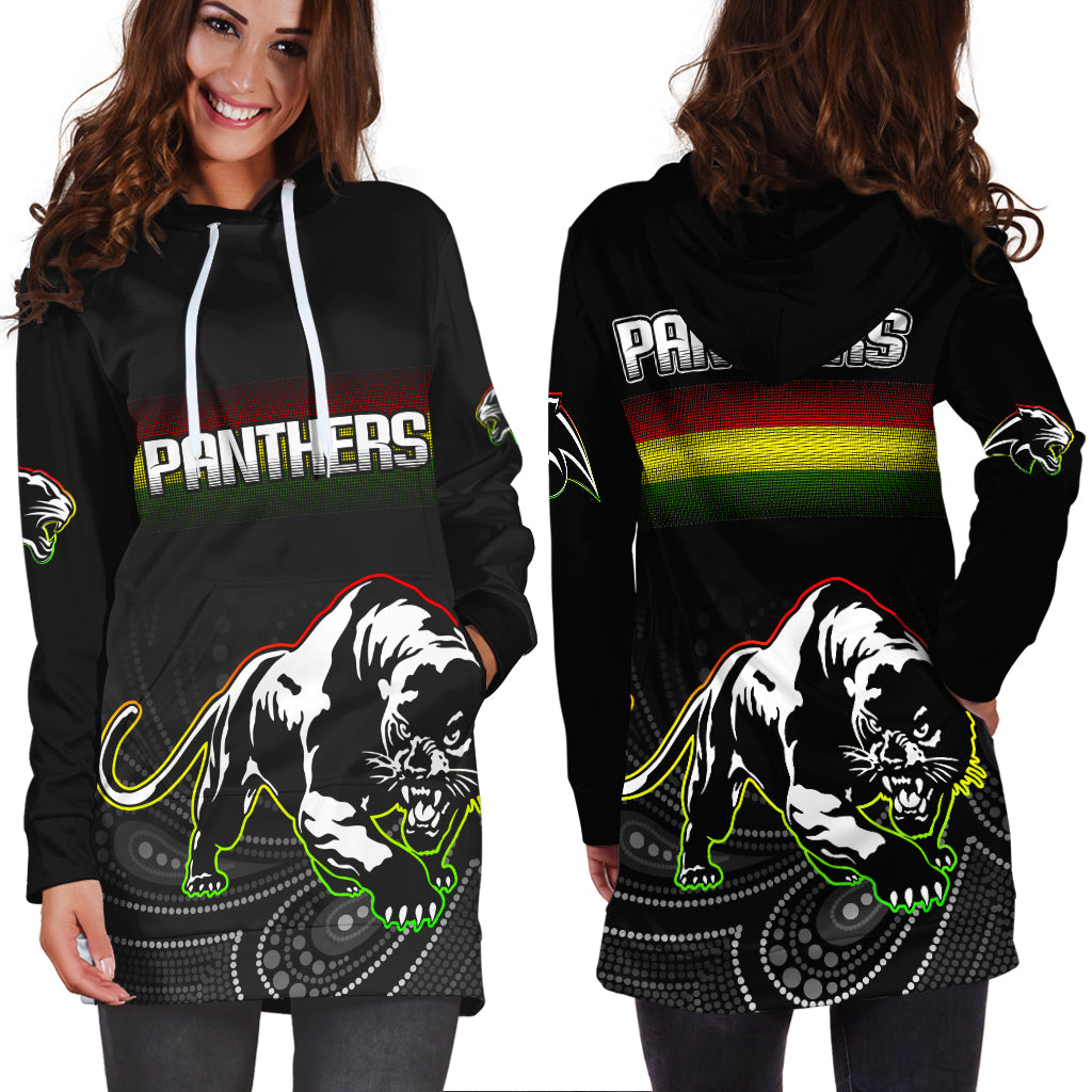 Black Panthers Rugby League Aboriginal Hoodie Dress - LT2