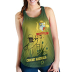 Cricket Women's Racerback Tank - Australian Cricket National Color - Vibe Hoodie