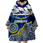 Cowboys Rugby ANZAC Day Camouflage Indigenous Art Wearable Blanket Hoodie - LT12