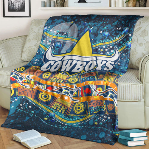 naidoc-week-cowboys-premium-blanket-aboriginal-dot-painting