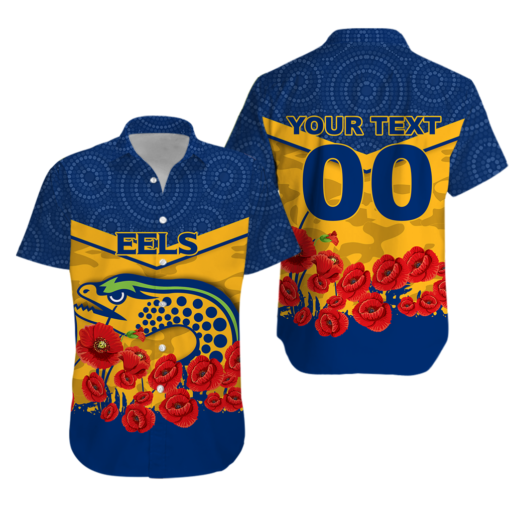(Custom Personalised) Eels Anzac Day Hawaiian Shirt - Indigenous Art