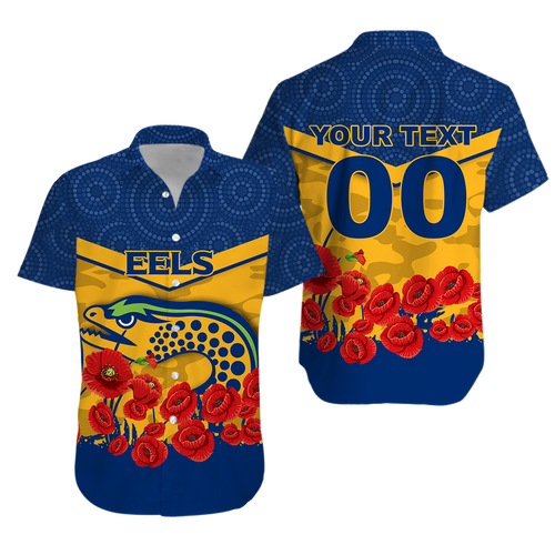 (Custom Personalised) Eels Anzac Day Hawaiian Shirt - Indigenous Art