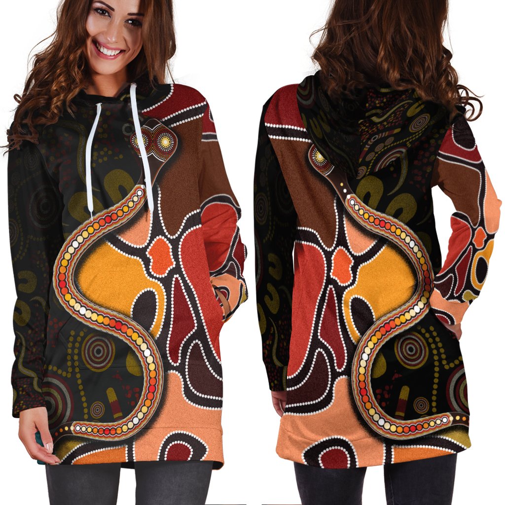 hoodie-dress-aboriginal-snake-with-dot-painting