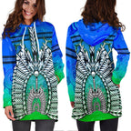 Hoodie Dress - Turtle Background With Dhari Mask - Vibe Hoodie