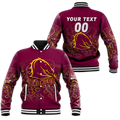 (Custom Personalised) Brisbane Broncos Rugby Indigenous Baseball Jacket - LT12