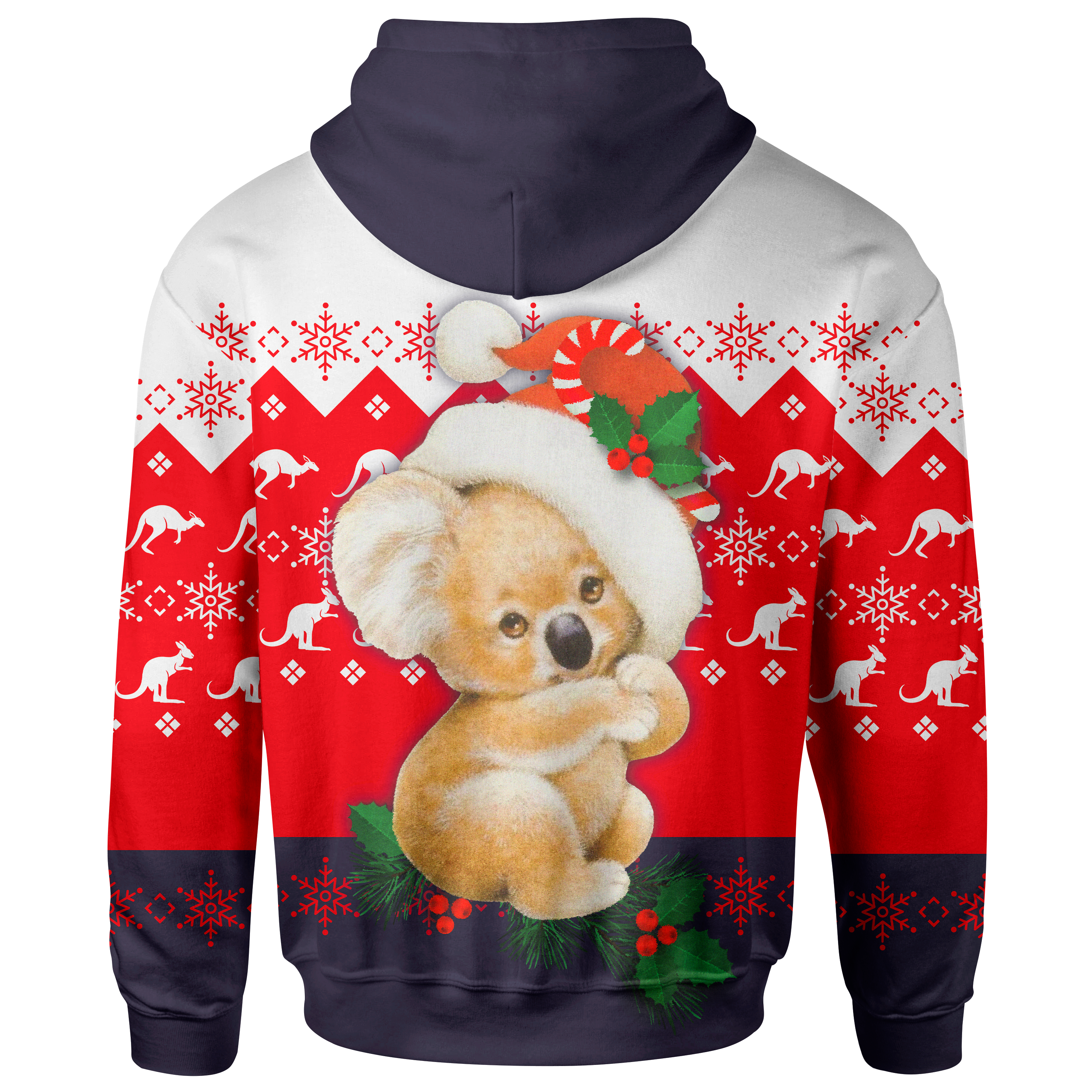 christmas-hoodie-koala-hoodie-kangaroo-symbol-snowflakes-unisex