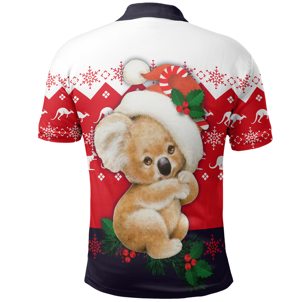 christmas-polo-shirt-koala-shirt-kangaroo-symbol-snowflakes-unisex
