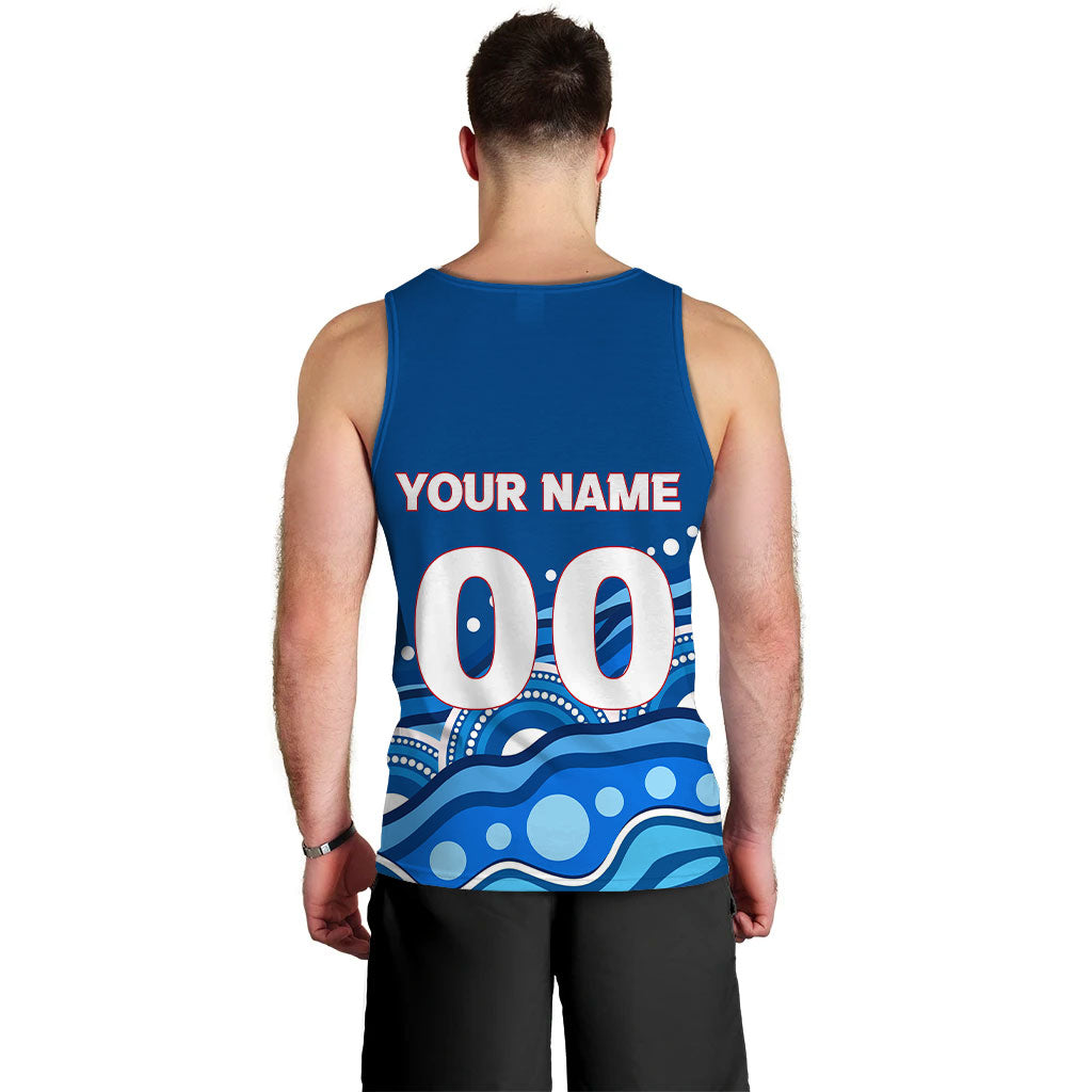 custom-personalised-newcastle-jets-men-tank-top-indigenous-dot-painting-art