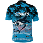 Sharks Rugby ANZAC Day Camouflage Indigenous Art Polo Shirt - LT12