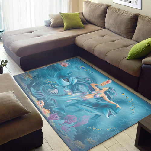 area-rug-australia-beautiful-mermaid-with-dolphin