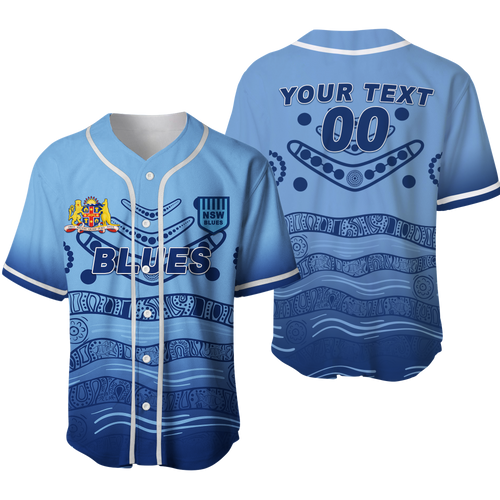 (Custom Personalised) New South Wales Blues Aboriginal  Indigenous Baseball Jersey - LT12