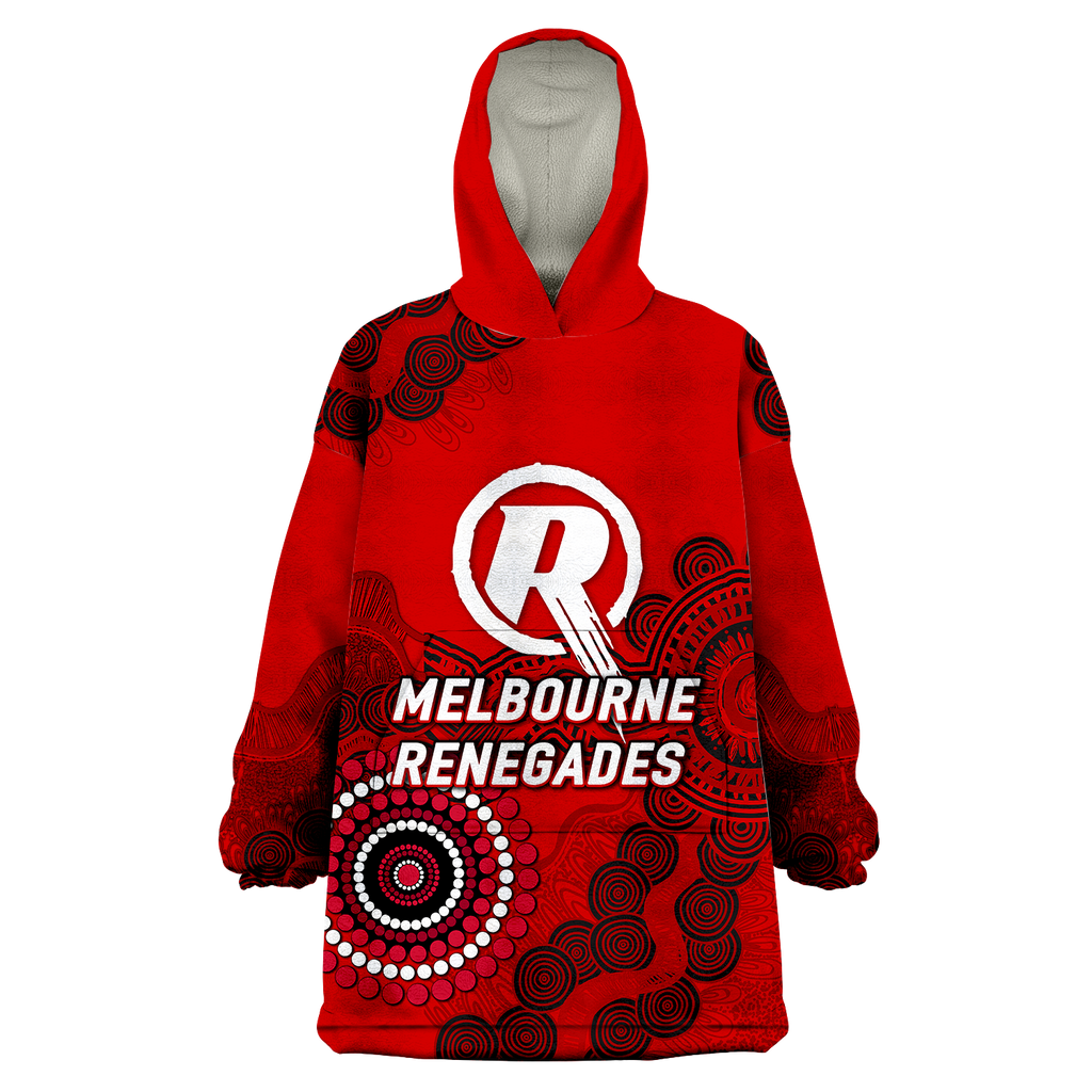 Melbourne Renegades Aboriginal Art Cricket 2022 Wearable Blanket Hoodie - LT12