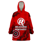 Melbourne Renegades Aboriginal Art Cricket 2022 Wearable Blanket Hoodie - LT12
