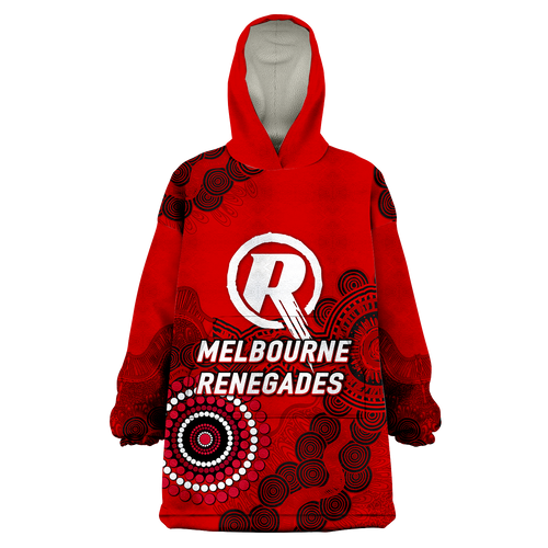 Melbourne Renegades Aboriginal Art Cricket 2022 Wearable Blanket Hoodie - LT12