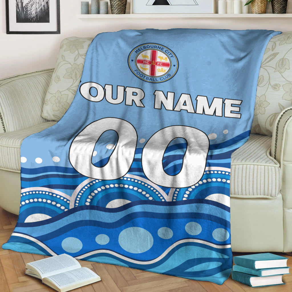 custom-personalised-melbourne-blanket-indigenous-dot-painting-art