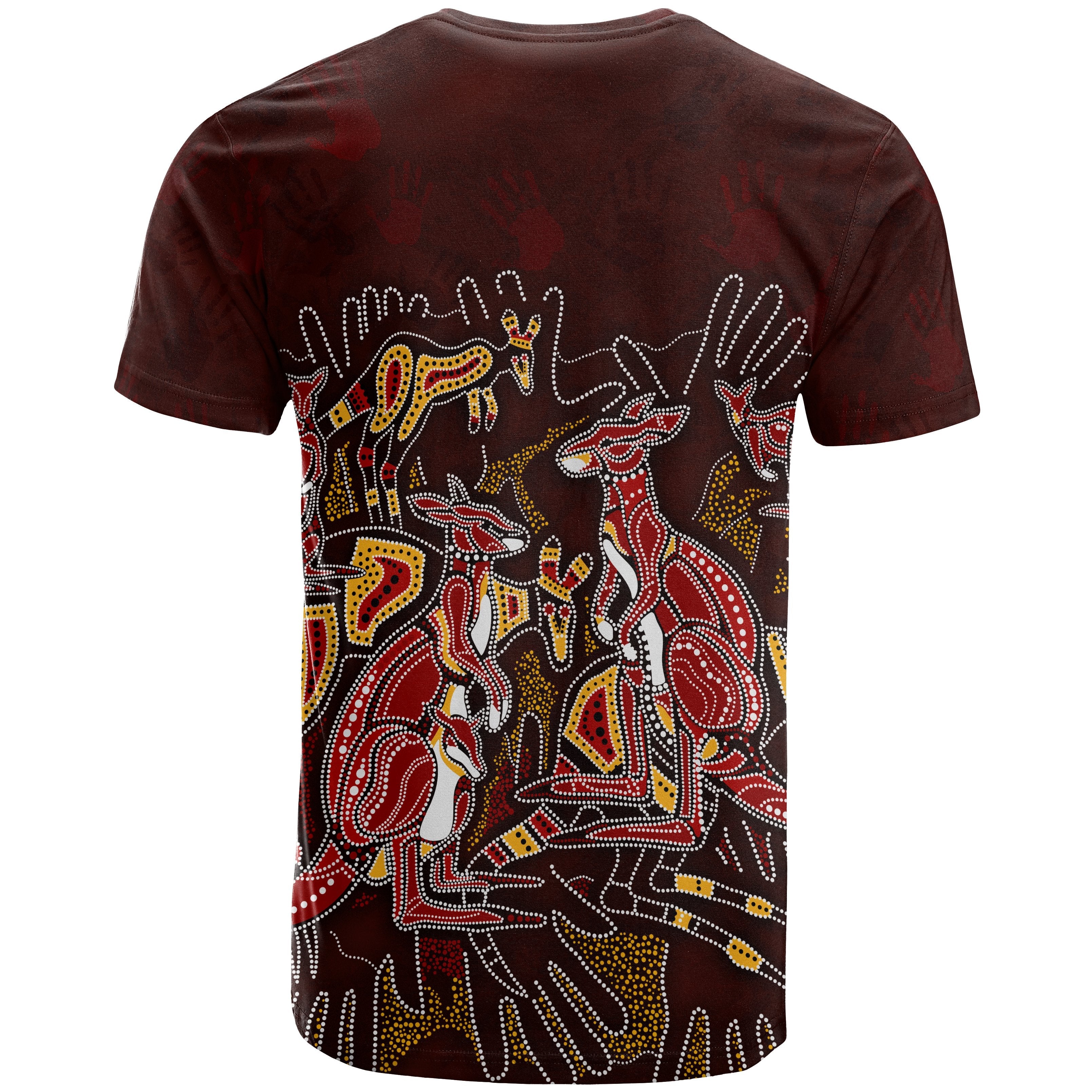 custom-aboriginal-t-shirts-kangaroo-family-with-hand-art