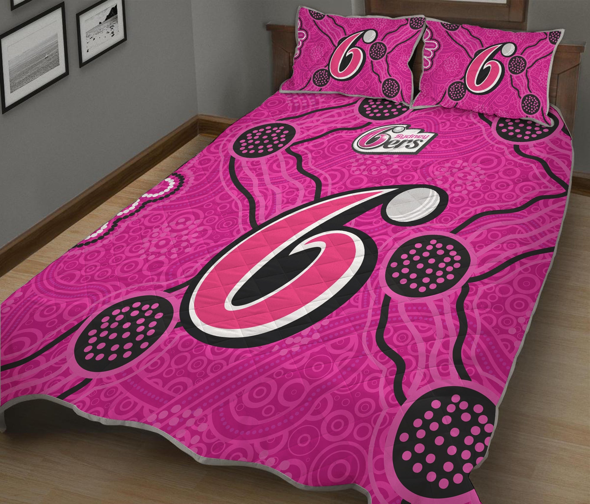 sydney-sixers-quilt-bed-set-aboriginal-dot-painting