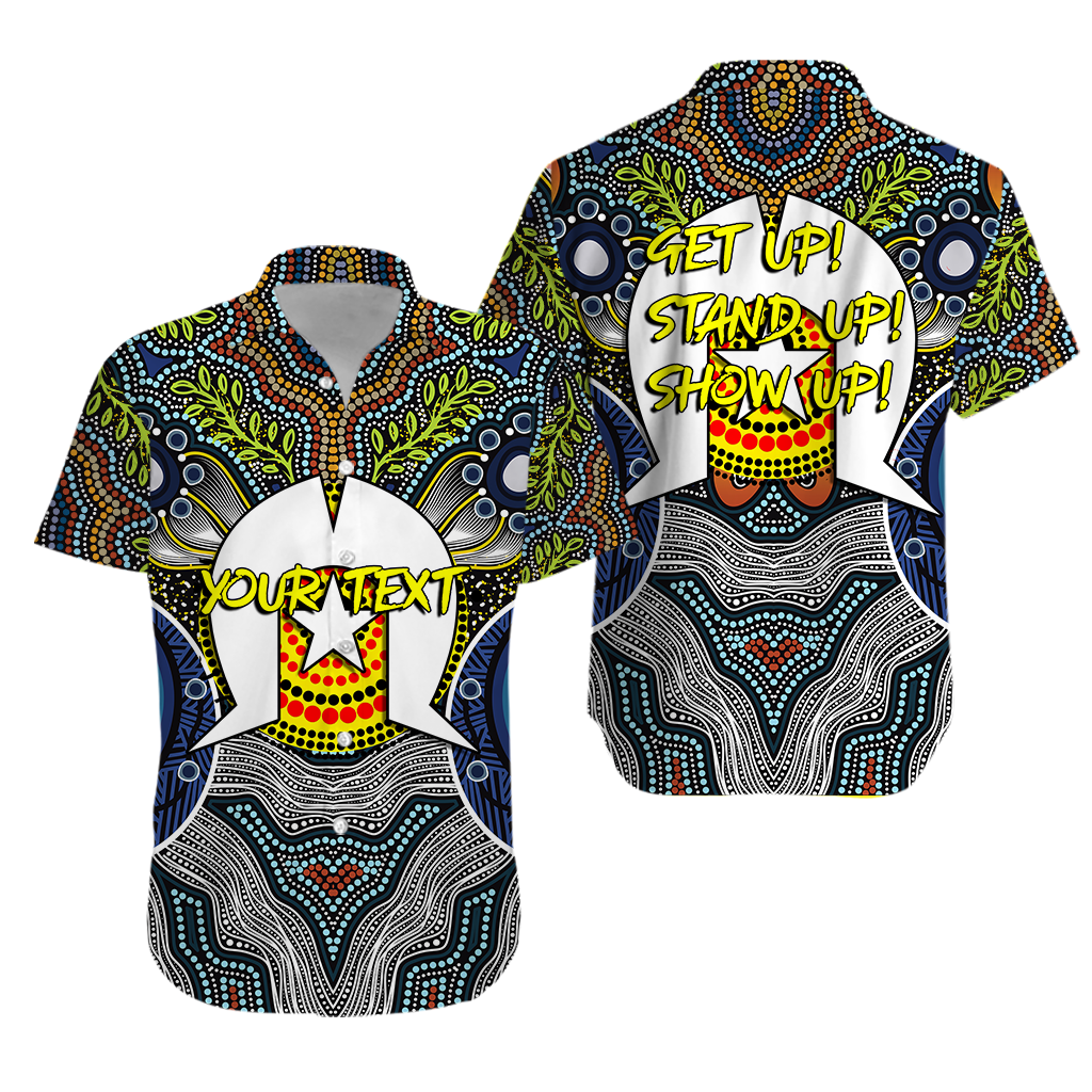 (Custom Personalised) NAIDOC Week 2022 Get Up Stand Up Show Up Aboriginal Dot Art Hawaiian Shirt