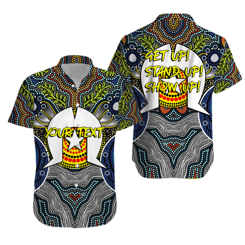 (Custom Personalised) NAIDOC Week 2022 Get Up Stand Up Show Up Aboriginal Dot Art Hawaiian Shirt