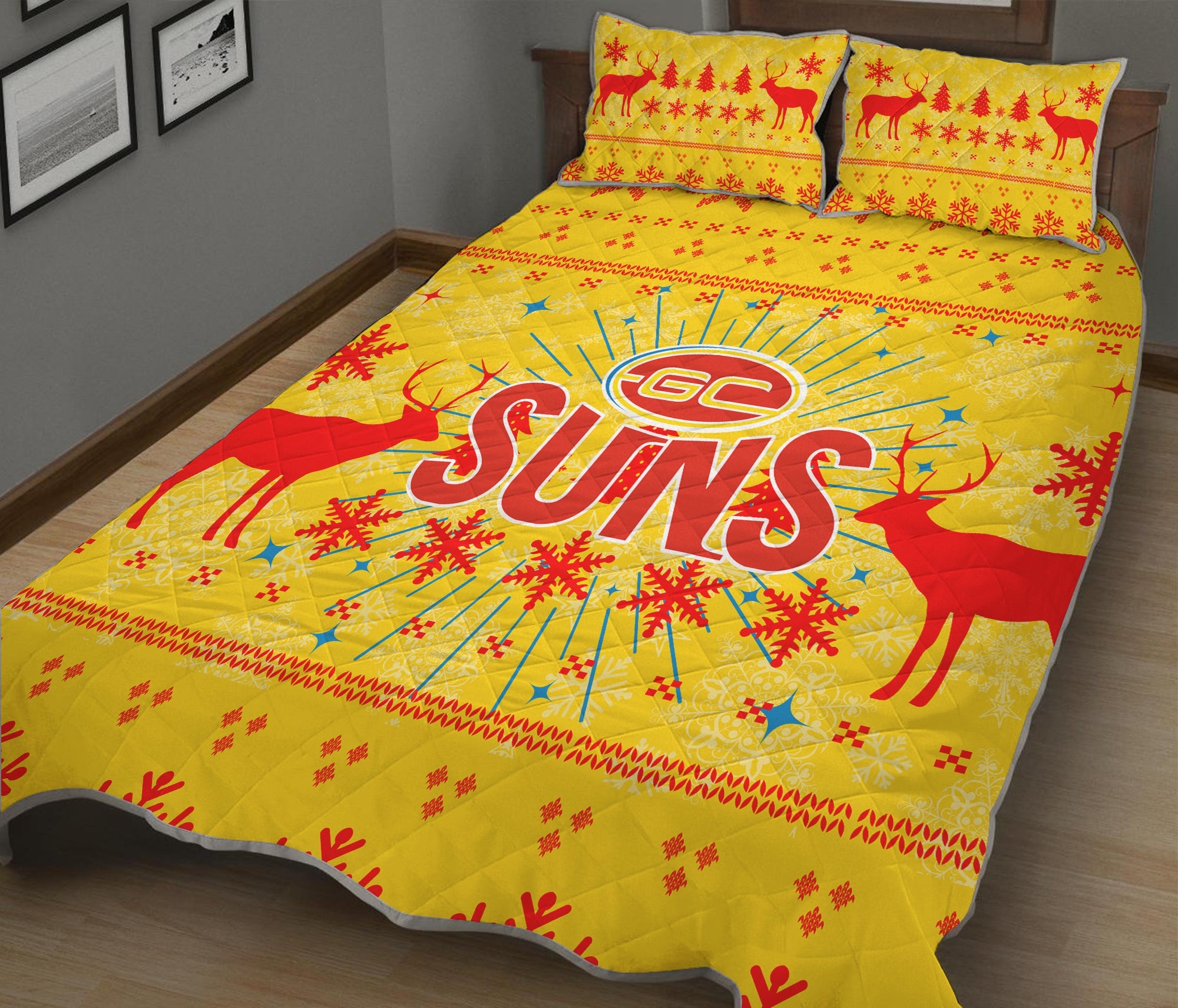 gold-coast-suns-quilt-bed-set-christmas-ugly-style