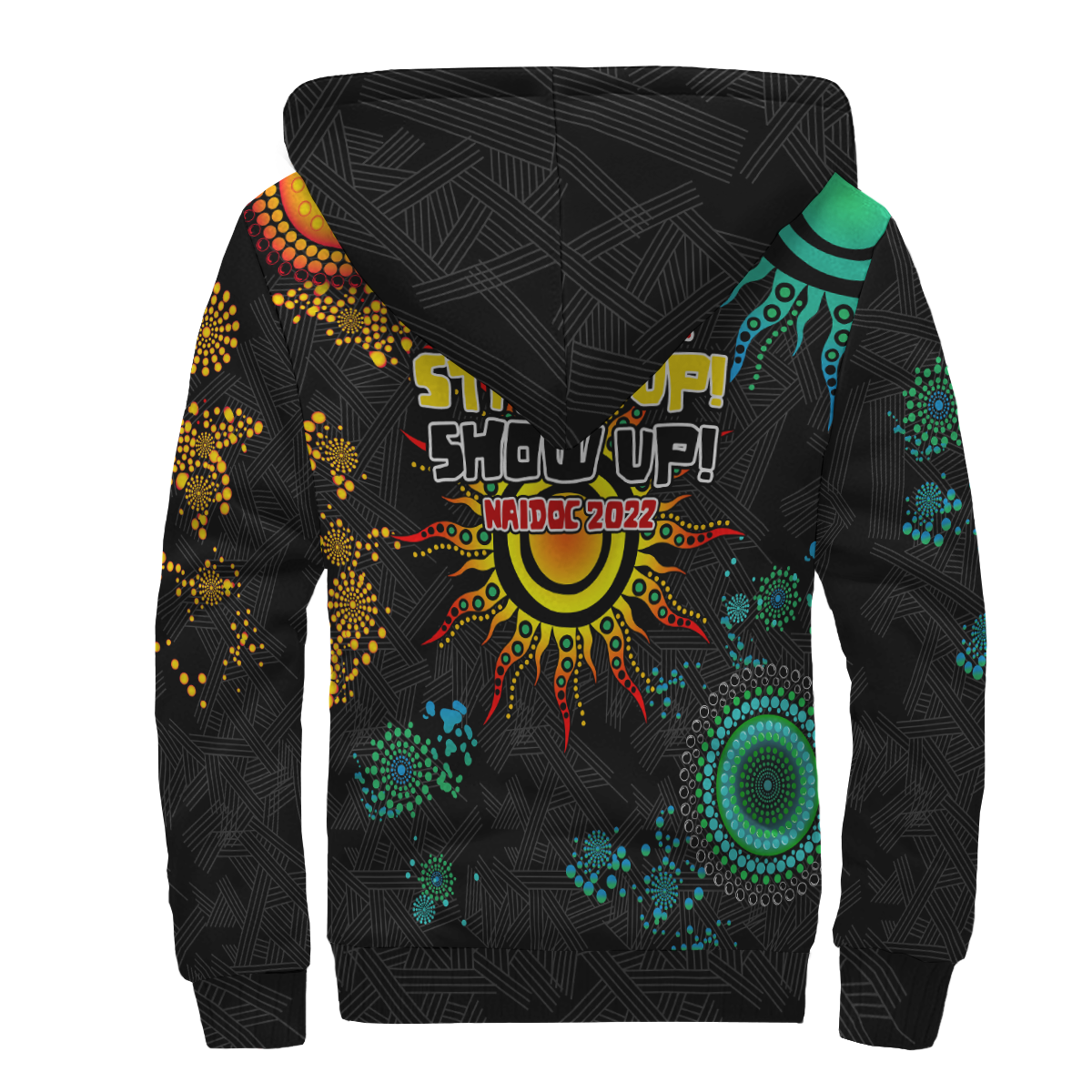 NAIDOC Week 2022 Aboriginal Art Unique Sherpa Hoodie - LT12
