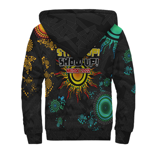 NAIDOC Week 2022 Aboriginal Art Unique Sherpa Hoodie - LT12