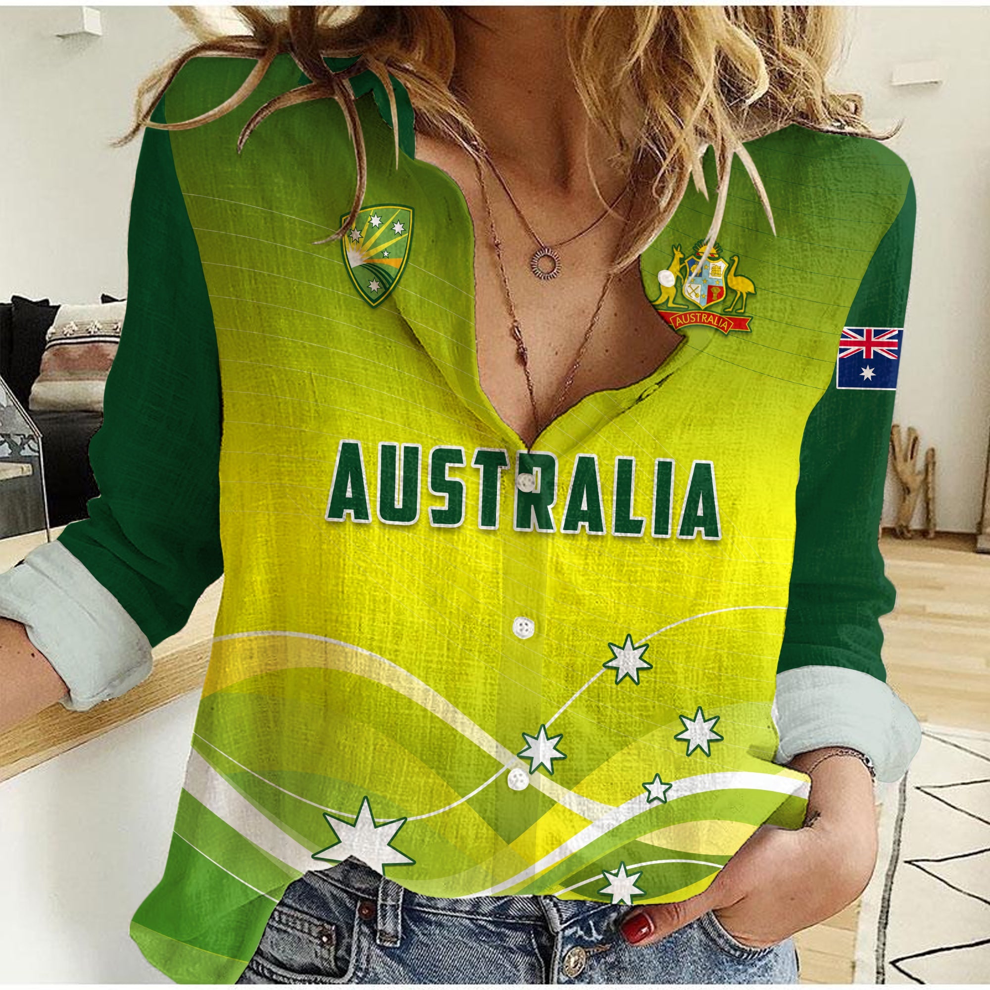 custom-text-and-number-cricket-australia-women-casual-shirt-simple-style