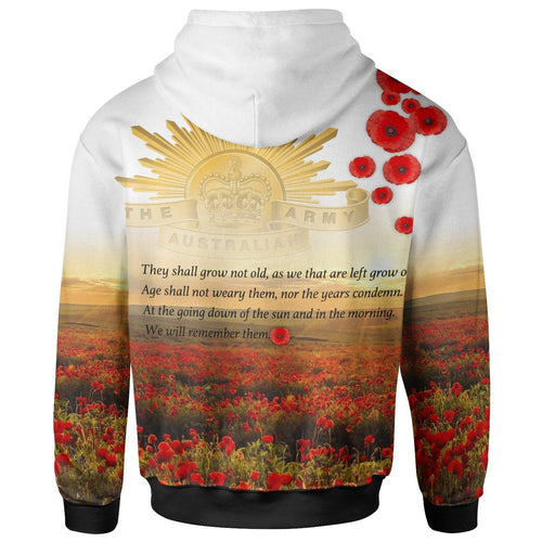[Custom] Anzac Day 2021 Zip-Up Hoodie - We Will Remember Them - Vibe Hoodie