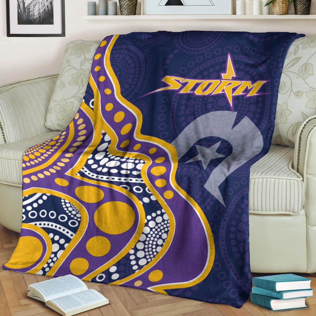 naidoc-week-melbourne-storm-blanket-aboriginal-dot-painting