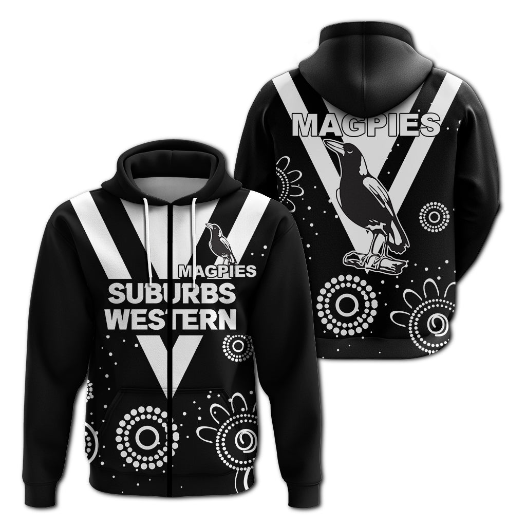 western-suburbs-magpies-zip-up-hoodie-indigenous-dot-painting-art