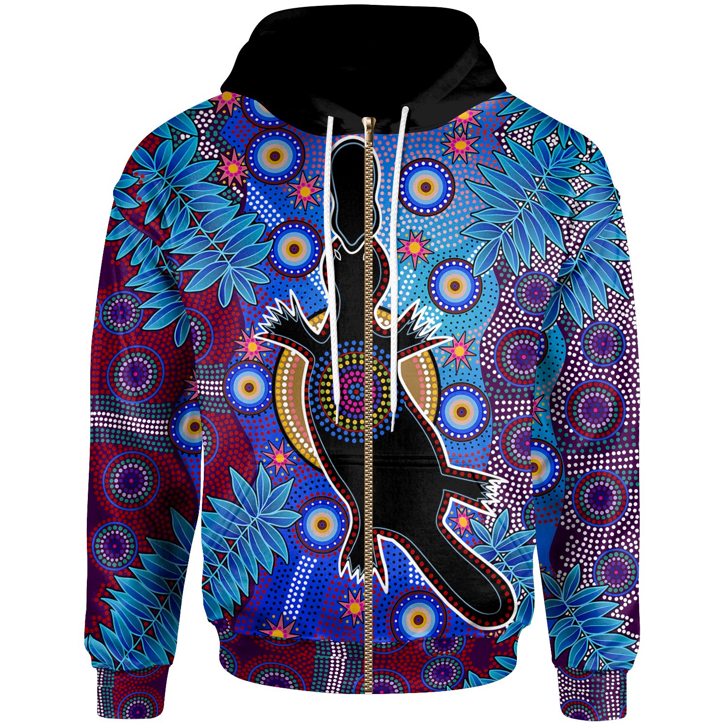 aboriginal-zip-up-hoodie-indigenous-platypus