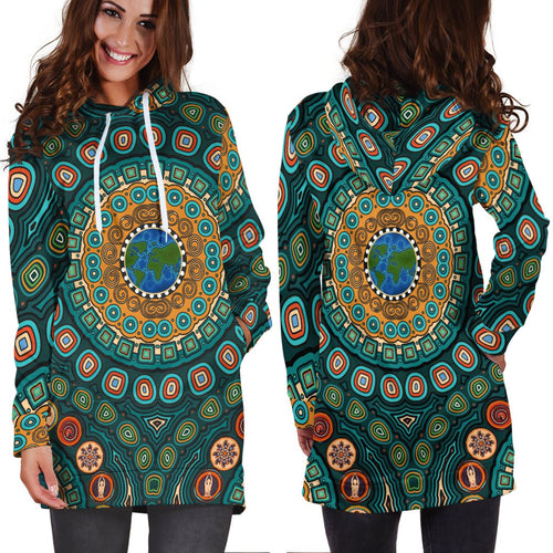 hoodie-dresses-aboriginal-green-dot-painting-with-earth