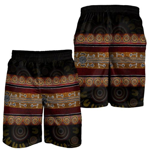 men-short-aboriginal-dot-panting-art-horizontal-lines