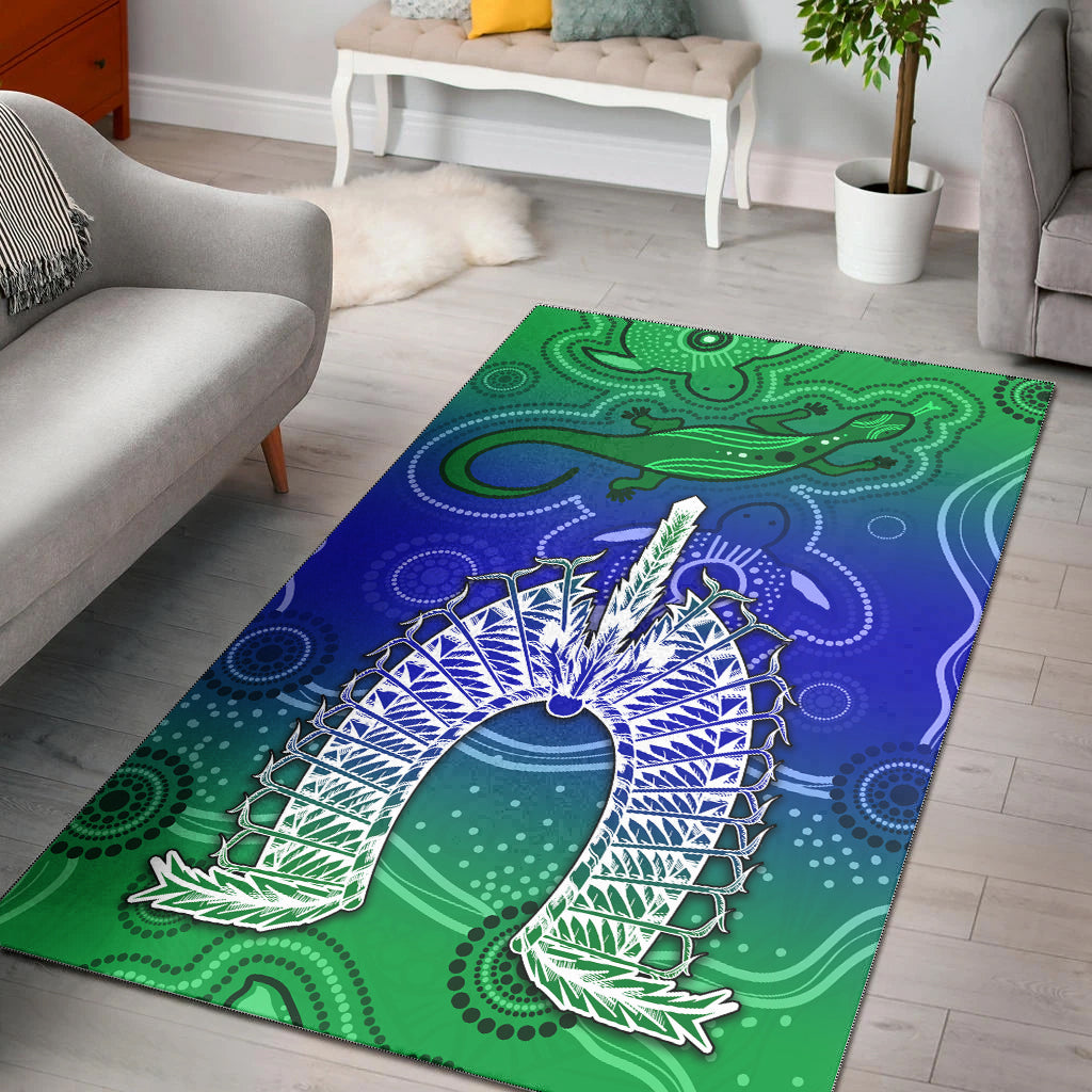 torres-strait-islands-area-rug-aboriginal-art-lizard-symbol-peace