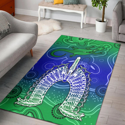 torres-strait-islands-area-rug-aboriginal-art-lizard-symbol-peace