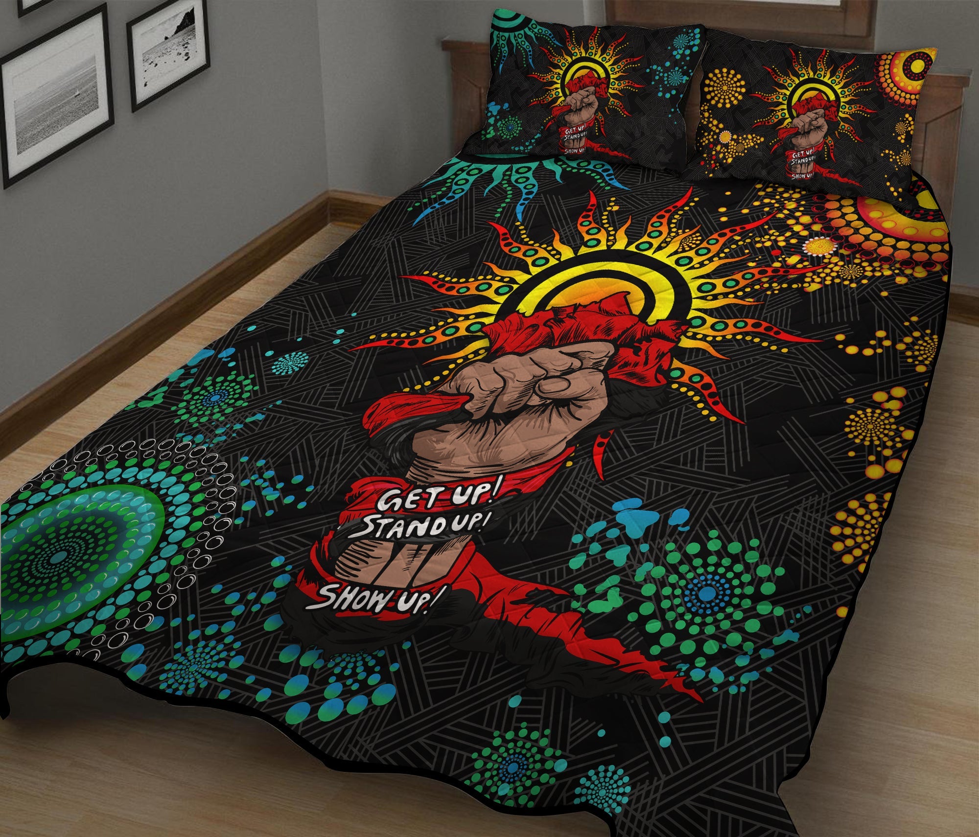 NAIDOC Week 2022 Aboriginal Art Unique Quilt Bed Set - LT12