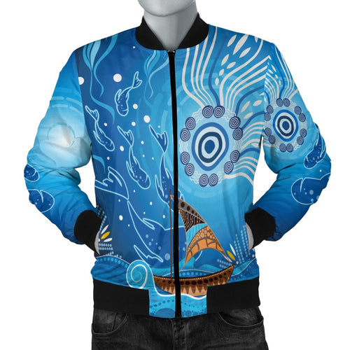 bomber-jacket-aboriginal-view-sea-with-fish-and-boat