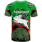 Rabbitohs Rugby Aboriginal Art T-Shirt - LT12