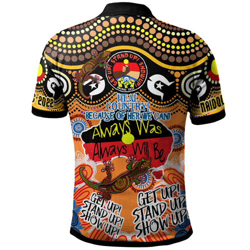 australia-naidoc-week-2023-custom-polo-shirt-naidoc-week-2023-timeline-with-dot-art-painting-and-aussie-gecko
